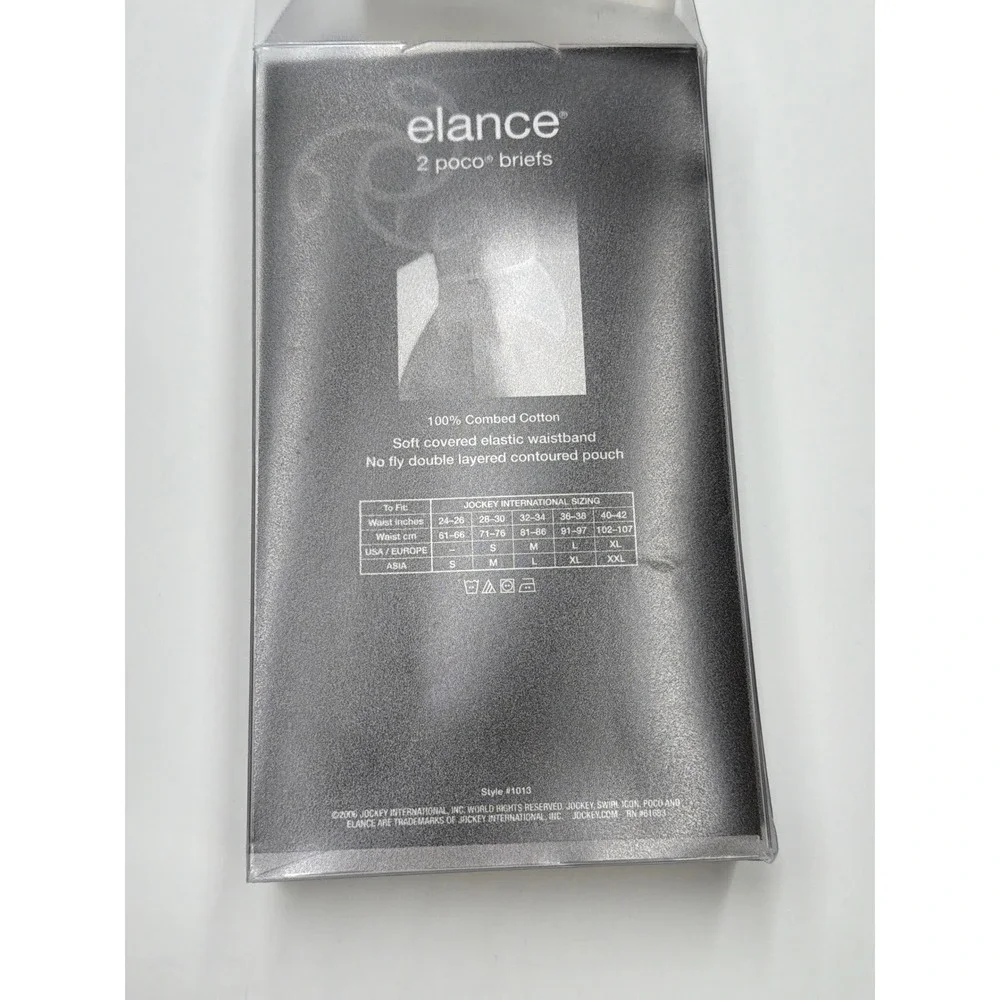 Jockey Elance 1 Poco Briefs Black Mens‎ Underwear Size XL